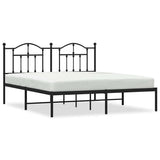 Metal Bed Frame without Mattress with Headboard Black 183x213cm 353444