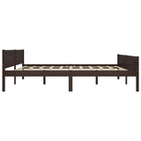 Bed Frame without Mattress Solid Pinewood Dark Brown 200x200 cm 322123