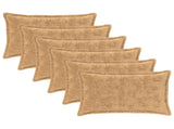 Cushion Cover 6 pcs HOUTEN Taupe 50 x 75 cm Faux Rabbit Fur 919990