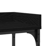 Console Table with Shelf Black oak 100 x 30 x 80 cm 863569