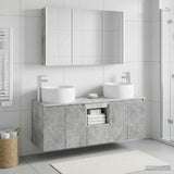 Bathroom Cabinet Set 4 pcs Concrete Grey Engineered Wood 3406546