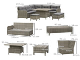 6 Pieces Outdoor PE Rattan Garden Furniture, Patio Wicker Sectional Conversation Corner Sofa w/ Soft T3398P317813