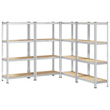 4-Layer Storage Shelves 4 pcs Silver Steel&Engineered Wood 3307579