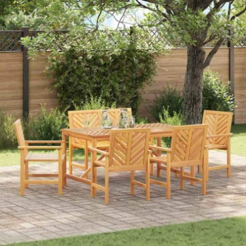 Garden Dining Set 6 pcs Brown 150 x 90 x 74 cm 3154110