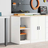Garage Storage Cabinet White 40x51x85 cm Solid Wood Pine 860535