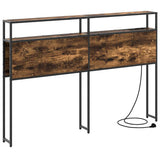 Storage Headboard with Shelf Smoked oak 120 cm Engineered wood 859742