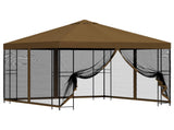 Garden Gazebo with Sidewalls 3 x 3 m Taupe Polyester and Steel 900342