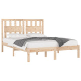 Bed Frame Natural Pine Solid Pine Wood Double Durable 3103943