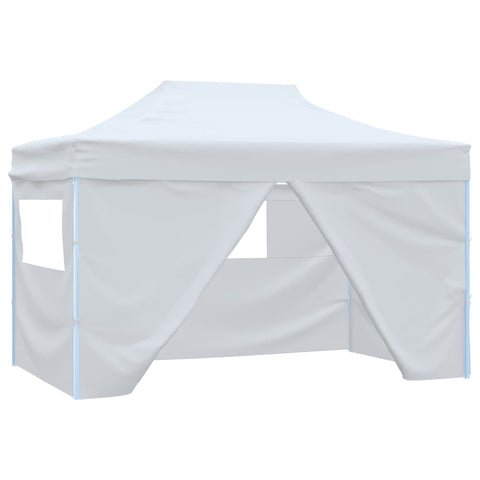 Foldable Party Tent with 4 Sidewalls 3x4.5 m White 48870