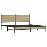 Metal Bed Frame without Mattress Sonoma Oak 160x200 cm 4007871