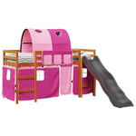 Kids' Loft Bed with Tunnel Pink 80x200 cm Solid Wood Pine 3309100