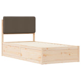 Bed Frame with Upholstered Headboard Taupe 80 x 200 cm 877662