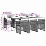 7 Piece Garden Dining Set with Cushions Grey Poly Rattan 3210728