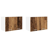 Hanging Cabinet 2 pcs Old Wood and White 60 x 31 x 40 cm 884175