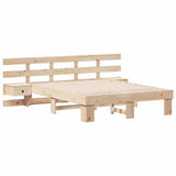 Bed Frame with Headboard Brown 135 x 190 cm Solid Pine Wood 3385697