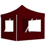 Professional Folding Party Tent with Walls Aluminium 2x2 m Bordeaux 48933