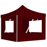 Professional Folding Party Tent with Walls Aluminium 2x2 m Bordeaux 48933