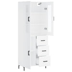 Highboard White 69.5x34x180 cm Engineered Wood 3198465
