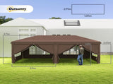 3 x 6 m Pop Up Gazebo with Sides and Windows, Height Adjustable Wedding Camping Party Tent Canopy T3398P314668
