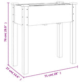 Planter with Liner Brown 71x37x76 cm Solid Wood Fir 364231