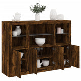Sideboards with LED Lights 3 pcs Smoked Oak Engineered Wood 3209111