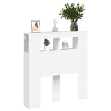 LED Headboard White 100x18.5x103.5 cm Engineered Wood 837330