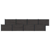 Fence Panel 8 pcs WPC and Aluminium Black 3429454