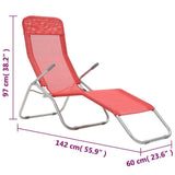 Folding Sun Loungers 2 pcs Textilene Red 44339