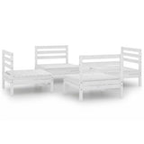 4 Piece Garden Lounge Set White Solid Pinewood 3082403