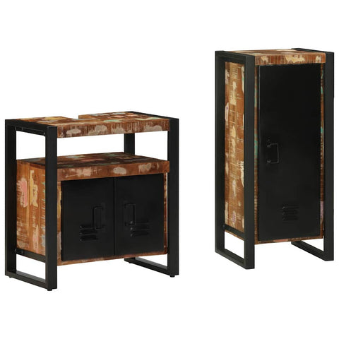 Bathroom Furniture Set 2 pcs Multicolour Solid Reclaimed Wood 3305609