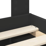Bed Frame with Headboard Black 135 x 190 cm Solid Pine Wood 3411020