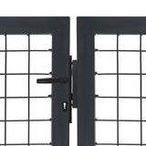 Garden Gate with Posts Steel 350x120 cm Anthracite 144400