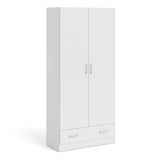 Space Wardrobe with 2 Doors + 1 Drawer in White 1750 705704034949
