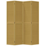 Room Divider 4 Panels Brown Solid Wood Paulownia 358819