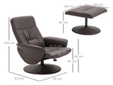 Executive Recliner Chair High Back and Footstool Armchair Lounge Seat Brown T3398P328122