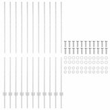 Embedded Fence Post 11 pcs Silver 200 cm Powder-Coated Steel 42006303