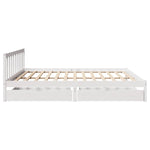 ZNTS Bed Frame without Mattress White 180x200 cm Super King Solid Wood Pine 3301482