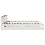ZNTS Bed Frame without Mattress White 180x200 cm Super King Solid Wood Pine 3301482