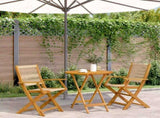 Bistro Set Beige Solid acacia wood, Polypropylene Medium Foldable 3281855