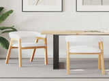 Dining Chairs 2 pcs Natural 54 x 57 x 73 cm Solid Rubber Wood 42020428