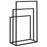 Towel Rack Black Iron Medium Towel Rack Rectangular Modern 343090