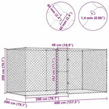 Dog Cage Silver 400 x 200 x 200 cm Galvanised Steel 3368309