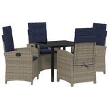 Garden Dining Set with Cushion 5 pcs Grey Poly Rattan 3380352
