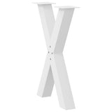 Dining Table Legs X-Shaped 2 pcs White 50x cm Steel 4012969