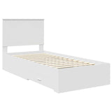 Bed Frame with Headboard White 90 x 200 cm Engineered Wood 3411350