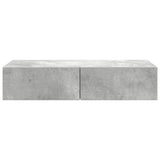 Wall Shelf with Drawers Concrete Grey 80x33x17 cm Engineered Wood 859980
