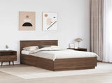 Bed Frame with Headboard Brown Oak 120 x 190 cm Engineered Wood 3408186