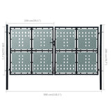 Black Single Door Fence Gate 300x150 cm 141693