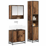 Bathroom Furniture Set with Door 3 pcs Old Wood Engineered Wood 3402551