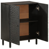 Side Cabinet Black 60x33x75 cm Solid Wood Mango 356821